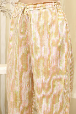 Pink Cotton Screen Print Unstitched Suit Set image number 3