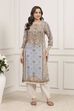 Beige Viscose Straight Kurta image number 5
