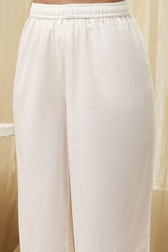 Off-White Embroidered Kalidar Suit Set image number 2