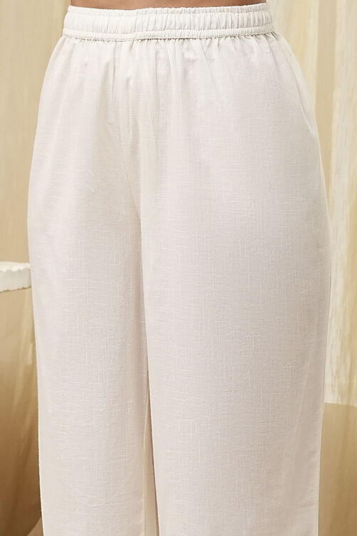 Off-White Embroidered Kalidar Suit Set image number 2