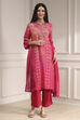 Turquoise Printed Straight Suit Set image number 6