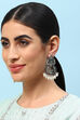 Oxidised Mint Brass Earrings image number 3