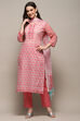 Blue Green Cotton Blend Unstitched Suit set image number 8