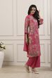 Pink Cotton Blend Straight Suit Set image number 5