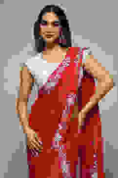 Red Viscose A-Line Solid Kurta Suit Set image number 1