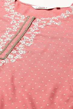 Coral Rayon Straight Kurta Churidar Suit Set image number 1