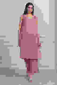 Lavender Floral Printed Straight Kurta Set image number 7