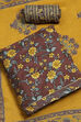 Brown Viscose Muslin Screen Print Unstitched Suit Set image number 0