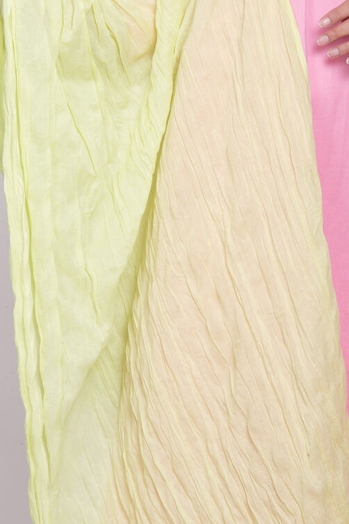 Pink Cotton Solid Dupatta image number 1