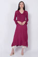 Teal Acrylic And Wool Straight Solid Kurta image number 0