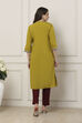 Green Floral Yoke Embroidered Straight Kurta image number 3