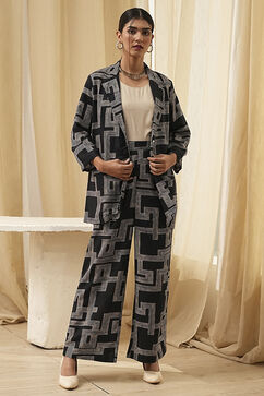 Black Viscose Printed Co-ord Set image number 6