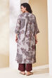 Brown Viscose Blend Straight Kurta Pants Set image number 4