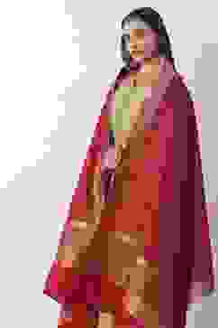 Red Art Silk Dupatta image number 1