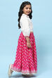 White Shirt Style Top teamed with Pink printed Lehenga Set image number 5