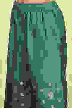 Green Art Silk Fitted Straight Co-ord Set image number 2