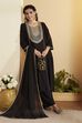 Black Viscose Rayon Solid Suit Set