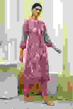 Pink Printed Straight Kurta image number 4