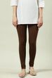 Camel Cotton Blend Solid Churidar image number 2