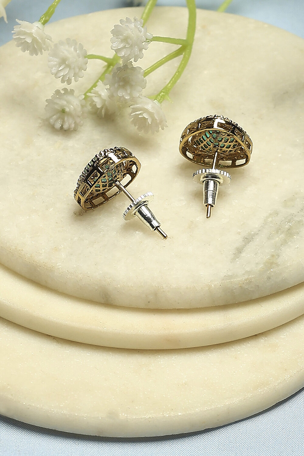 Mint Green Brass Studs image number 2