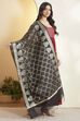 Black Poly Woven Design Dupatta image number 4