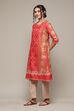 Coral Cotton Straight Kurta Palazzo Suit Set image number 4
