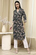 Mustard Yellow Cotton Printed Straight Kurta image number 5