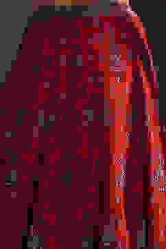 Red Chanderi Printed Fitted Lehenga Set image number 2