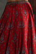 Red Chanderi Fitted Printed Lehenga Set image number 2