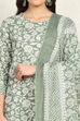 Purple Cotton Screen Printed Unstitched Suit Set image number 2