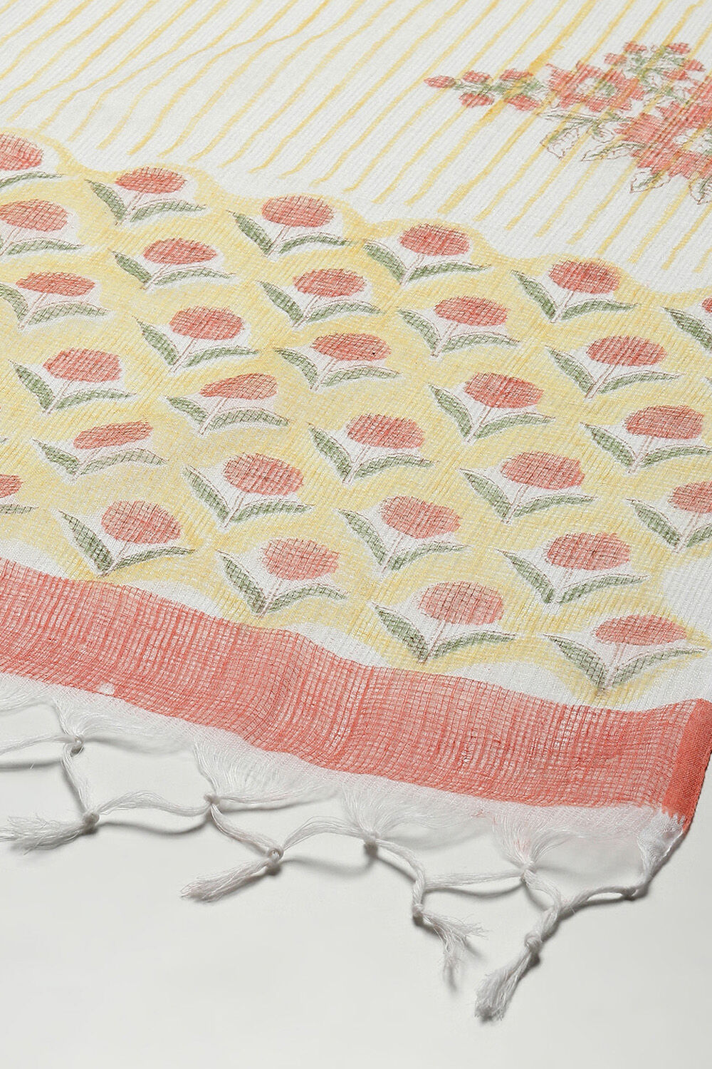 Blue Green Cotton Blend Unstitched Suit set image number 4