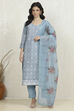 Dusky Pink Chanderi Machine Embroidered Unstitched Suit Set image number 1