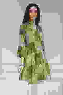 Olive Green Pleated Straight Short Kurta image number 4