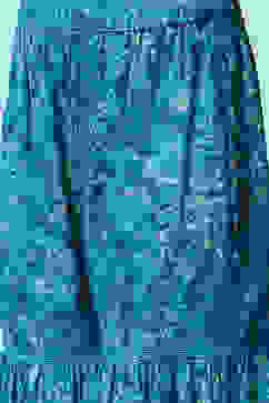Teal Blue Cotton Flared Printed Kurta Garara Suit Set image number 2