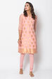 Green Poly Metallic Cotton Straight Yarndyed Kurta image number 3
