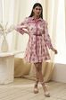 Peach-Colored Cotton  Floral Tiered Dress image number 0