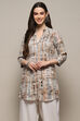 Brown Printed Straight Short Kurta image number 5