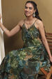 Rust Floral Printed Straight Suit Set image number 0