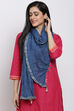 Blue Cotton Solid Dupatta image number 0