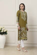 Blue Viscose Rayon Floral Printed Straight Kurta image number 4