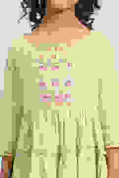 Pastel Green Cotton Tiered Suit Set image number 1