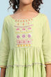 Pastel Pink Cotton Tiered Suit Set image number 1