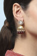 Red Kundan Festive Jhumka image number 3