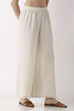 Off White Cotton Flared Palazzos image number 3