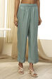 Dull Blue Solid Straight Palazzo image number 1