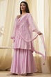 Off-White Cotton Metallic Flared Suit Set image number 0