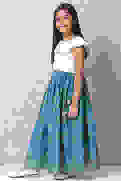 Teal Viscose Lehenga Set image number 3