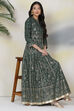 Green Cotton Fusion Dress image number 3