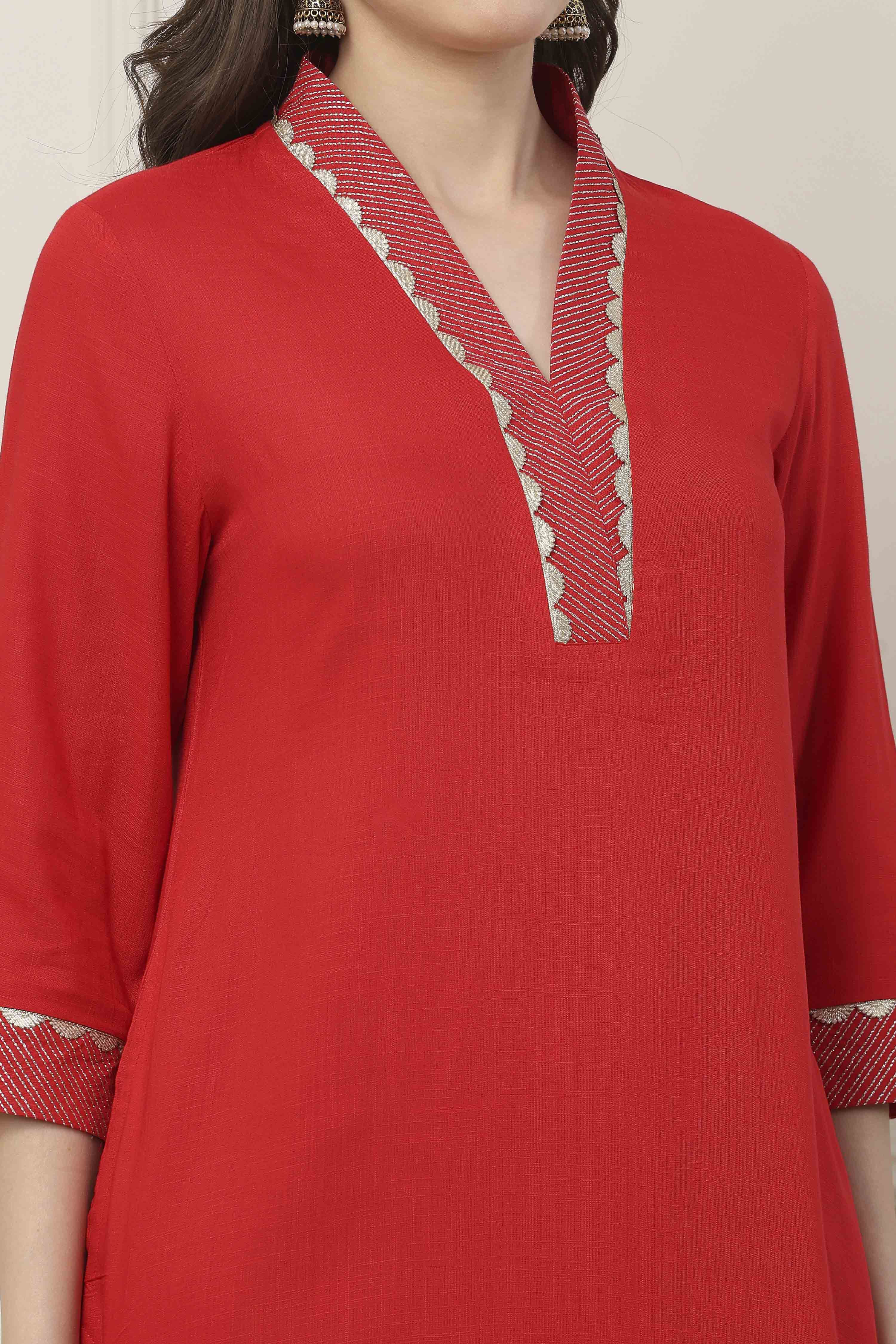 Blue Viscose Rayon Straight Kurta image number 1