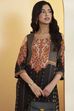 Black Viscose Rayon Printed Straight Kurta image number 1